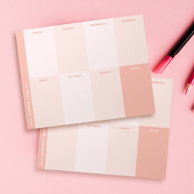 Bloco De Notas Planner Semanal da Escola Rosa Bonita (Criador carregado)