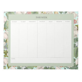 Bloco De Notas Planner semanal Magnolias