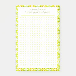 Bloco De Notas Plano de Layout do Jardim de Grade de Ponto Amarel