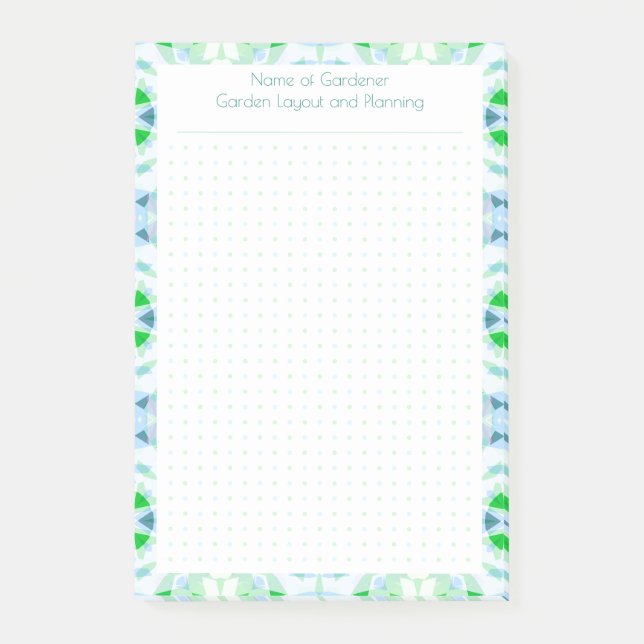 Bloco De Notas Plano de Layout do Jardim de Grade de Ponto Verde  (Frente)