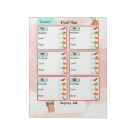Bloco De Notas Plano de Refeição Personalizado da Criança+Caixa d