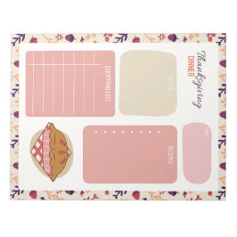 Bloco De Notas Plano de Refeições Jantes de Ação de Graças