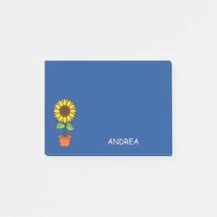 Bloco De Notas Planta de girassol personaliza um Pote