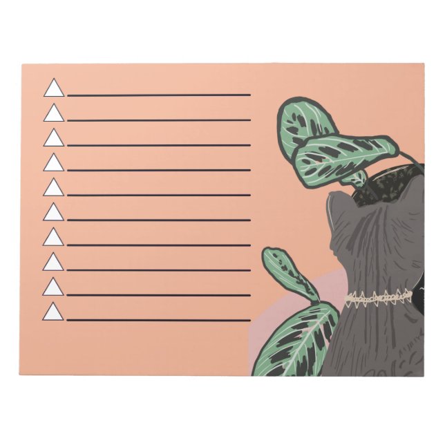 Bloco De Notas Plantas De Cinzas De Gato De Tabby (Frente)