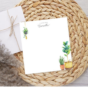 Bloco De Notas Plantas De Lover Watercolor House Personalizadas