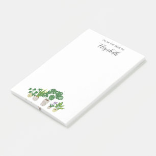 Bloco De Notas Plantas Monstera em Vasos com Nome Personalizado