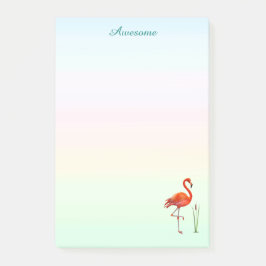 Bloco De Notas Plantas Vermelhas Flamingo e Reed em Pastel Shades
