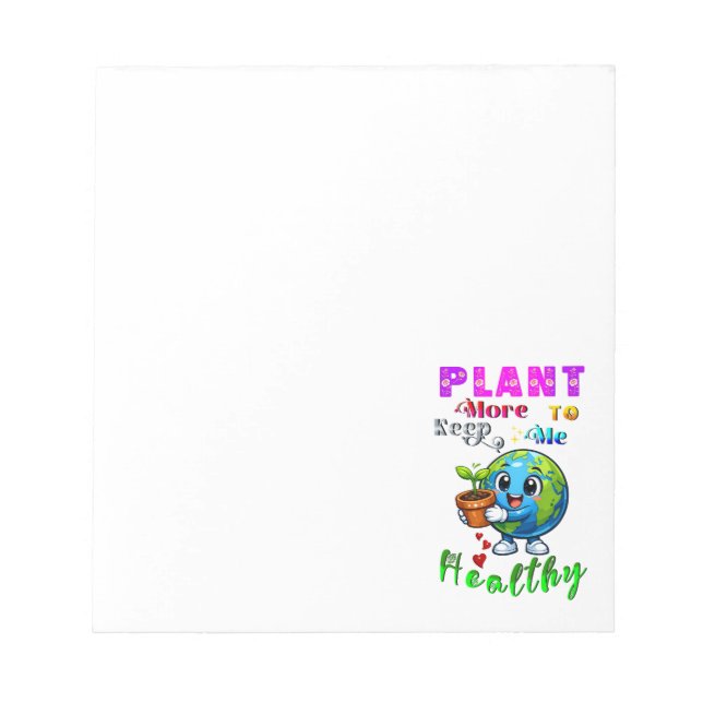 Bloco De Notas Plante Mais Para Me Manter Saudável (Frente)