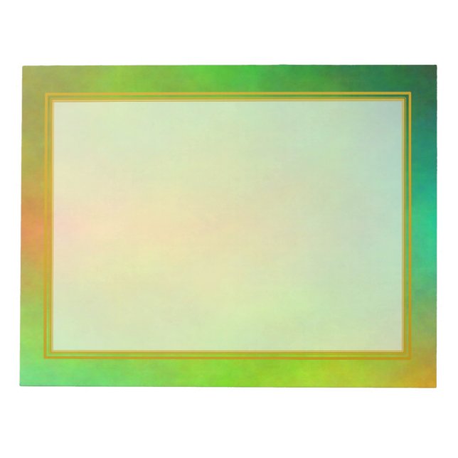 Bloco De Notas Plasma Verde sem Linhas para Grandes Notas (Frente)