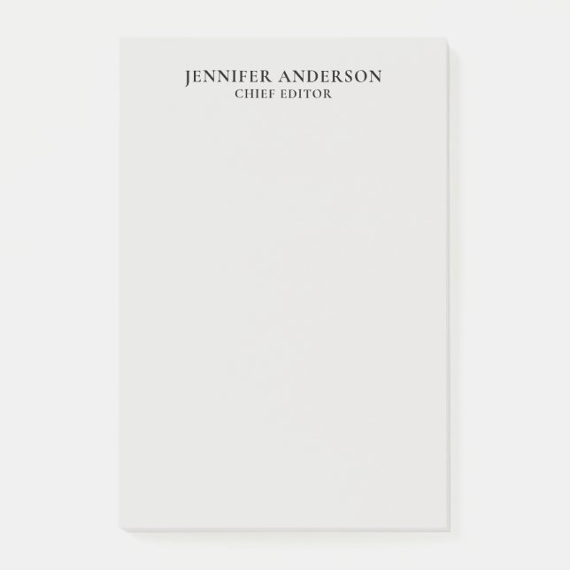 Bloco De Notas Platinum Grey Professional Modern Plain Minimalist (Frente)