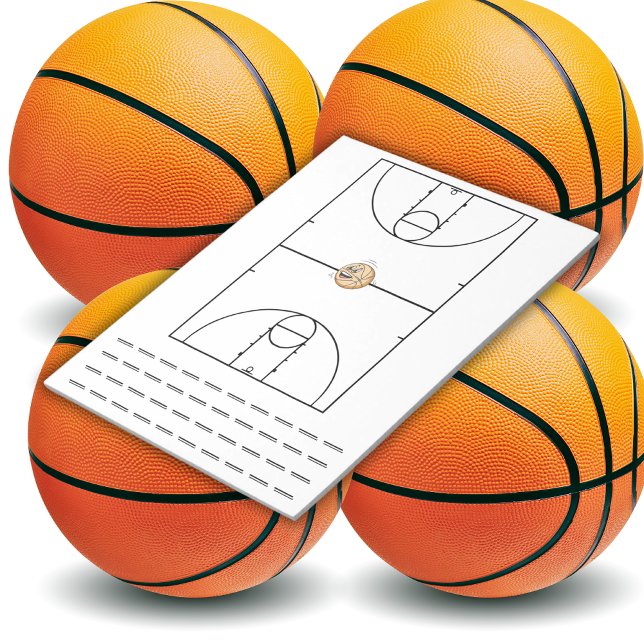Bloco De Notas Playbook de basquete preto | (Criador carregado)