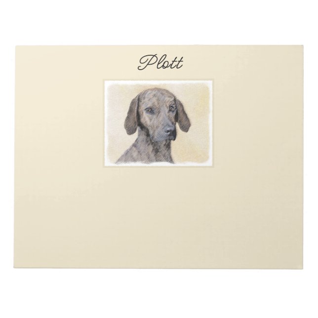 Bloco De Notas Plott Painting - Notepad De Arte De Cachorro Origi (Frente)
