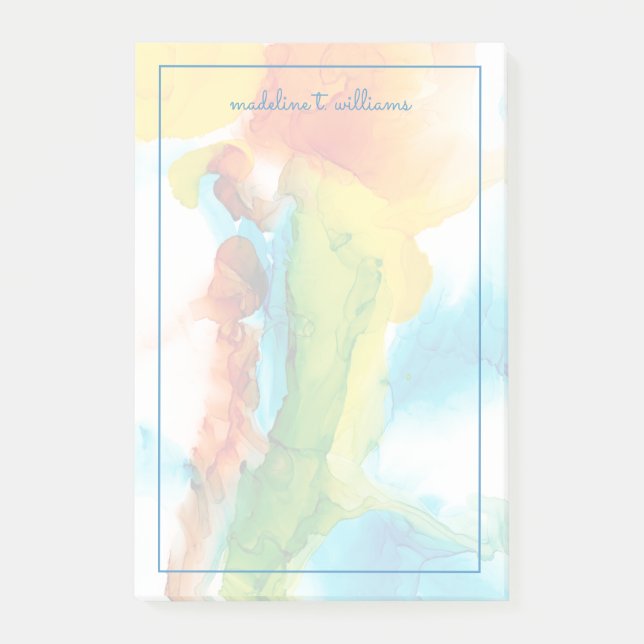 Bloco De Notas Pluma Principal - Cores d'água (Frente)