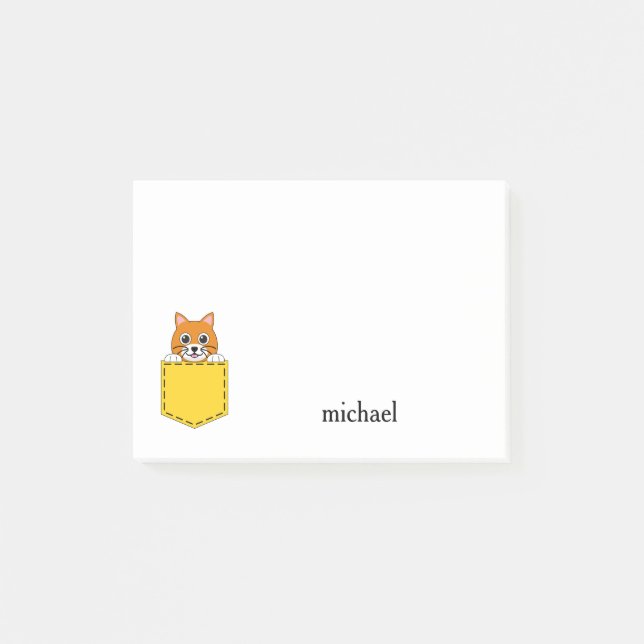 Bloco De Notas Pocket Pet Cat Personalizar (Frente)