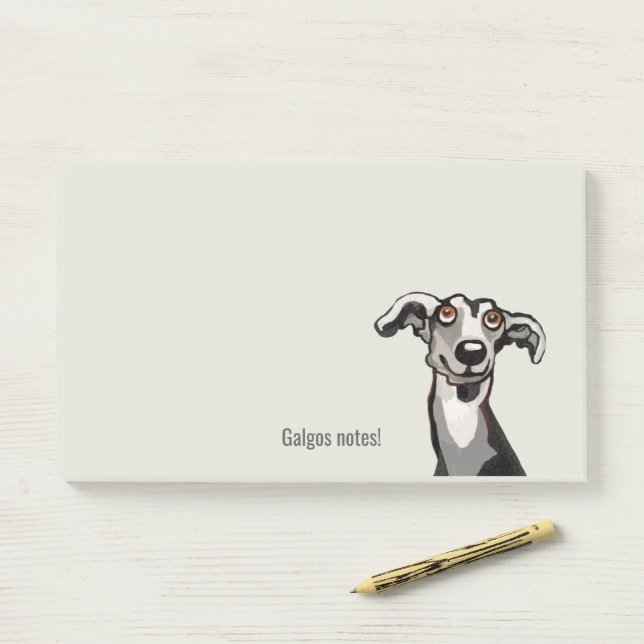 Bloco De Notas Podenco e Galgo desenhando preto e branco e cinzas (Na mesa)