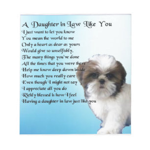 Bloco De Notas Poema da nora - design de Shih-Tzu