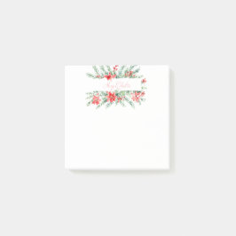 Bloco De Notas Poinsettia aquática e Natal verde