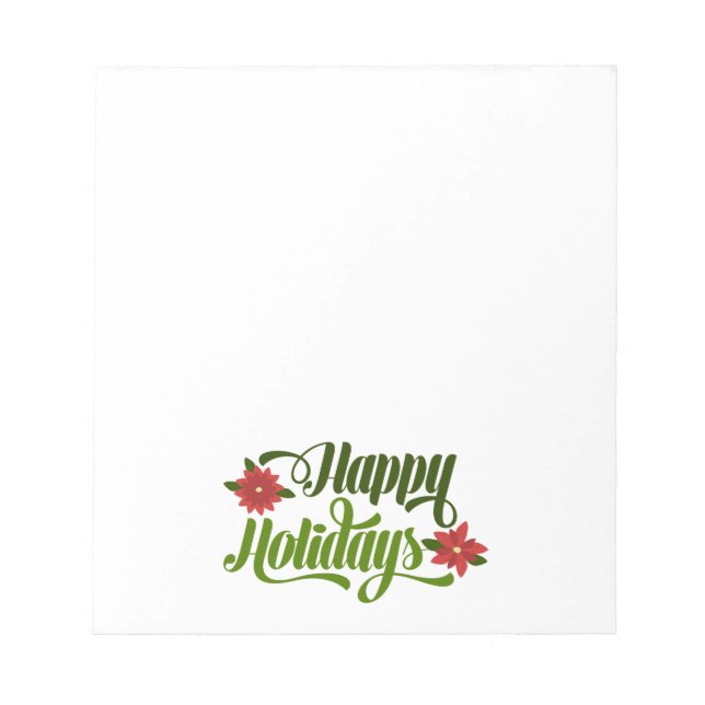 Bloco De Notas Poinsettia de Férias Felizes (Frente)