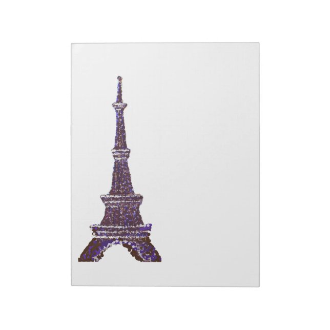 Bloco De Notas Pointilismo Torre Eiffel (Invertido)