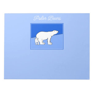 Bloco De Notas Polar Bear Mãe e Pintura em Cubo - Arte Selvagem