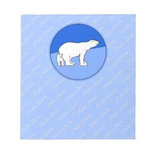 Bloco De Notas Polar Bear Mãe e Pintura em Cubo - Arte Selvagem