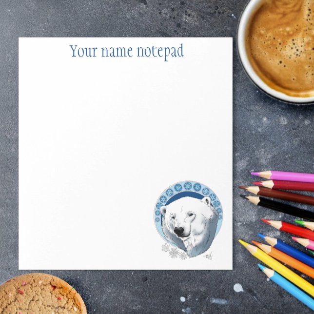 Bloco De Notas Polar Bear Snowflakes Art Nouveau (Criador carregado)