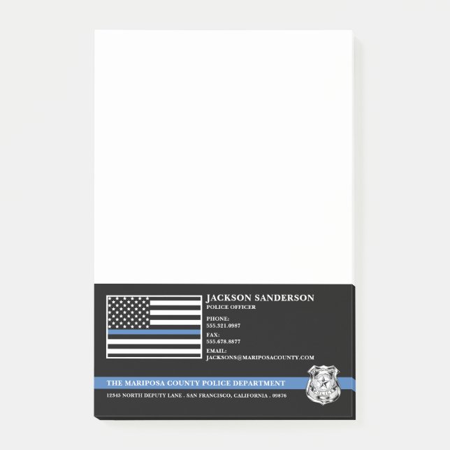 Bloco De Notas Police Officer Department Law Enforcement Logo (Frente)