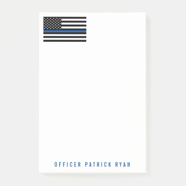 Bloco De Notas Polícia - Linha Azul Linha Azul Bandeira Americana (Frente)