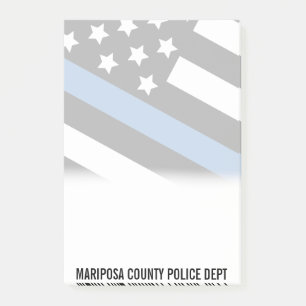 Bloco De Notas Policial Thin Blue Line - Nome do Oficial American