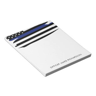 Bloco De Notas Policial Thin Blue Line Personalizado