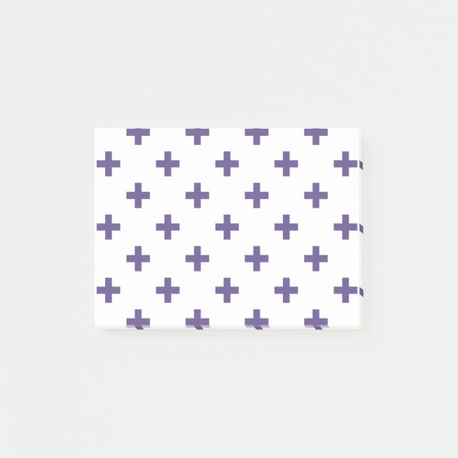 Bloco De Notas Polka ultravioleta cruza em branco (Frente)