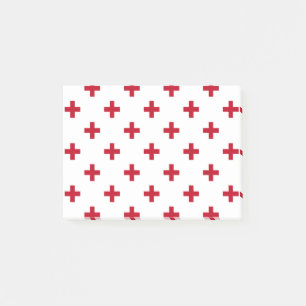 Bloco De Notas Polka vermelha cruza em branco