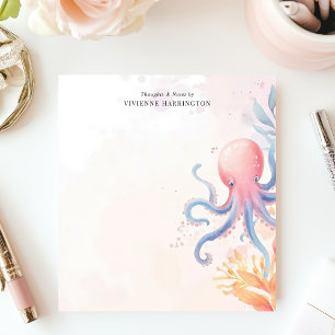 Bloco De Notas Polvo de Aquarela Fofo Personalizado do Oceano
