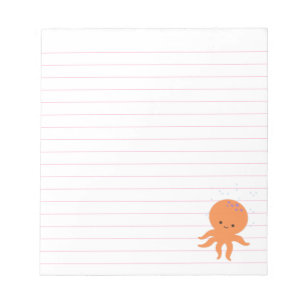 Bloco De Notas Polvo de desenho animado lindo Linhas Rosa Claro P