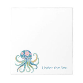 Bloco De Notas Polvo Floral Azul