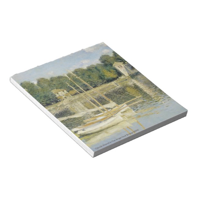 Bloco De Notas Ponte Argenteuil de Claude Monet (1874) (Inclinado)