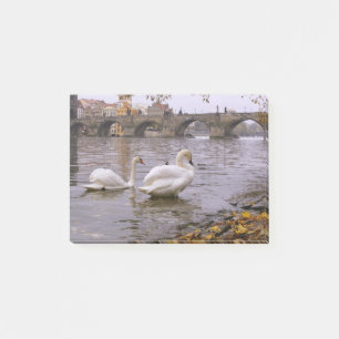 Bloco De Notas Ponte Swans e Charles em Praga