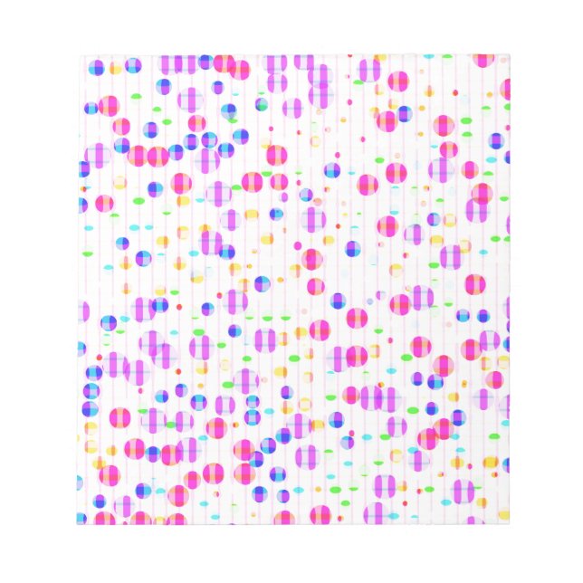 Bloco De Notas Pontos coloridos a rosa (Frente)