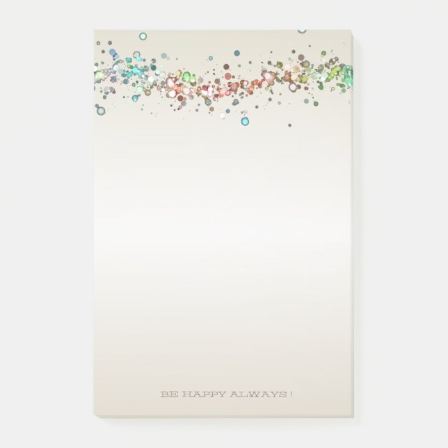 Bloco De Notas Pontos Coloridos Modernos,Gotas -Personalizado (Frente)
