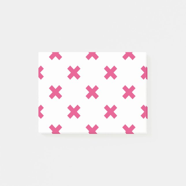 Bloco De Notas Pontos cruzados de Fuchsia em branco (Frente)