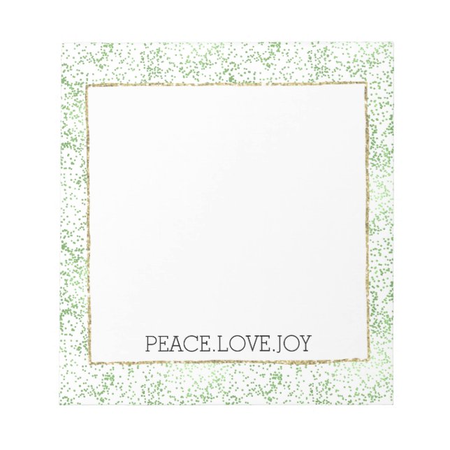 Bloco De Notas Pontos de Brilho Verde Glitz Dourado   (Frente)