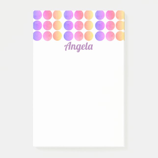 Bloco De Notas Pontos pastel bonito personalizados (Frente)