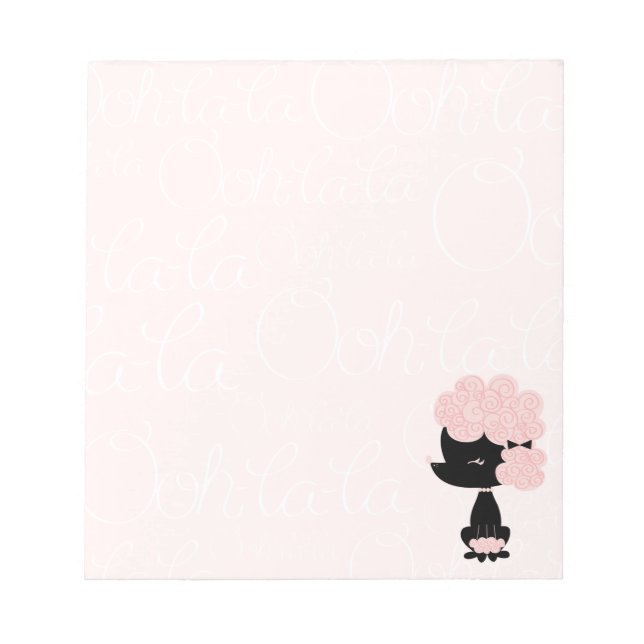 Bloco De Notas Poodle Francês de Desenho Animado (Frente)