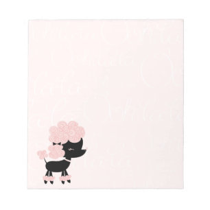 Bloco De Notas Poodle Francês de Desenho Animado