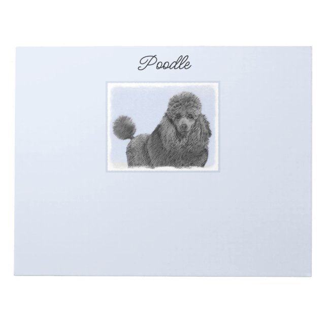 Bloco De Notas Poodle Painting Miniature Toy Black (Frente)