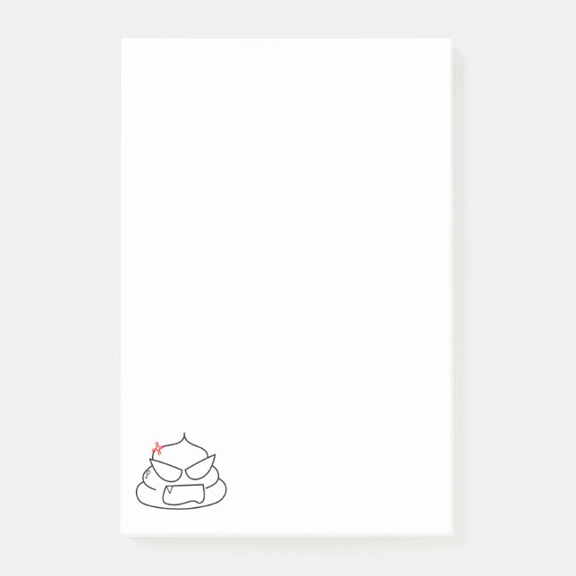 Bloco De Notas Poop zangado - Brootsch, o PooPoo (Frente)