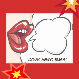 Bloco De Notas Pop de Arte da Boca de Discurso em Quadrinhos