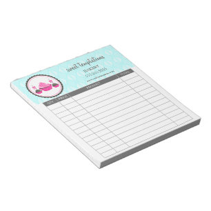Bloco De Notas Pop do bolo e recibos do Aqua do cupcake