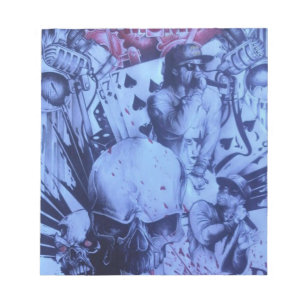 Bloco De Notas Pop Músicos Impressão de Arte Roxo Azul