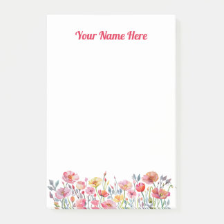 Bloco De Notas Poppies on Parade Post It Notes